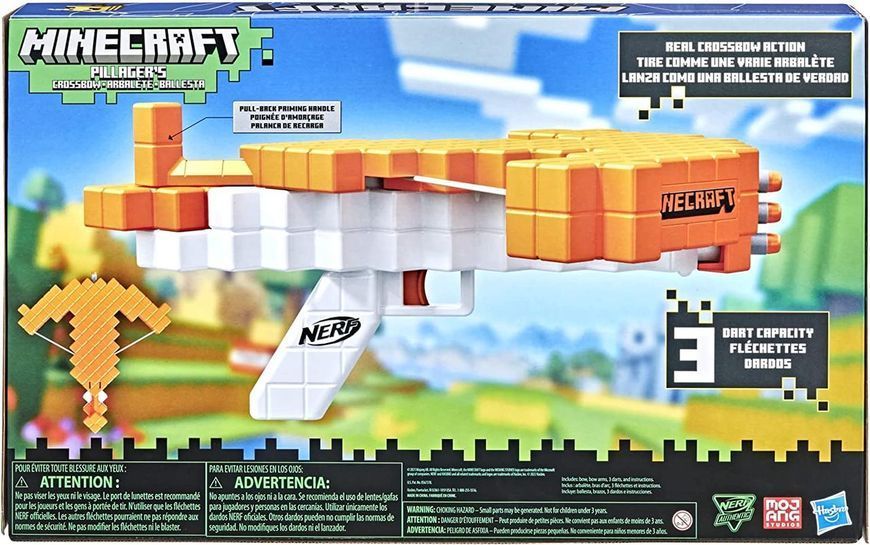 Бластер Нерф Майнкрафт Кросбоїу Арбалет Розбійника NERF Minecraft Pillager's Crossbow F4415 F4415 фото