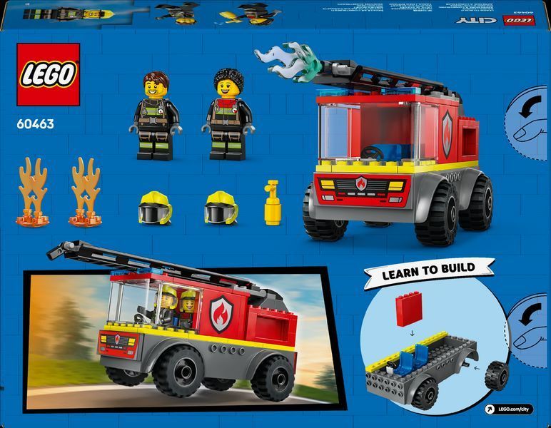 Конструктор Лего Сити Пожарники Пожарная машина с лестницей Lego City 60463 60463 фото