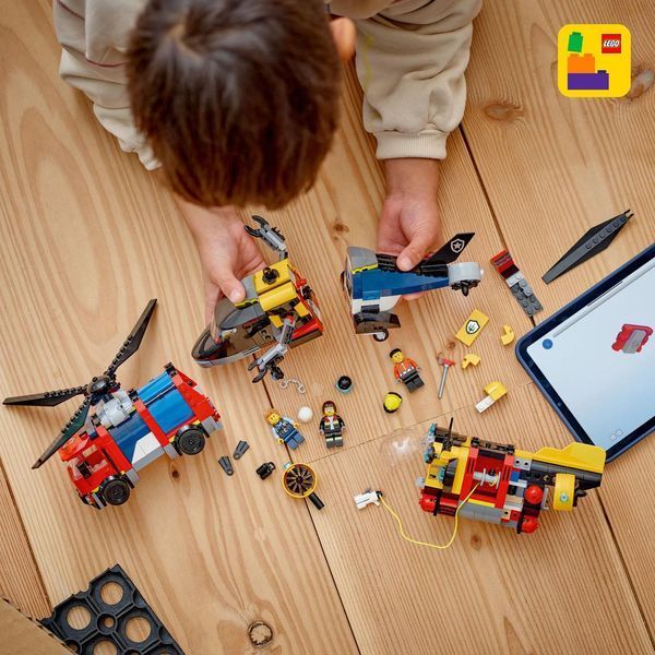 Конструктор Лего Сити Вертолет, пожарная машина и подводная лодка Lego City 60462 60462 фото