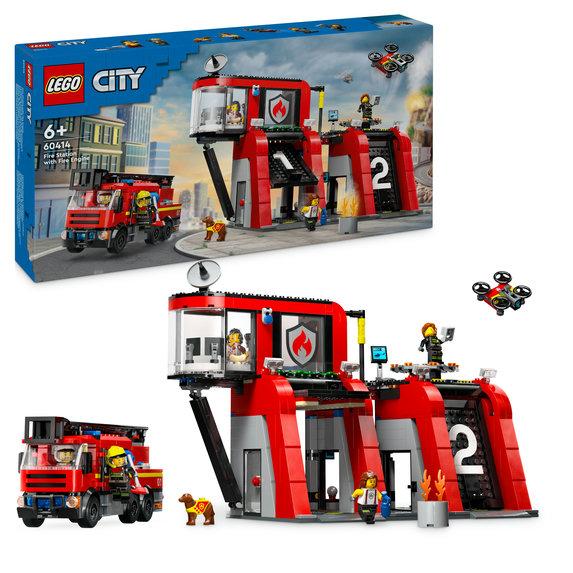 Конструктор Лего Сіті Пожежна частина з пожежною машиною Lego City 60414