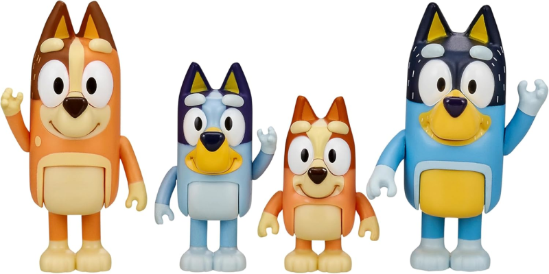 Набір із 4 фігурок "Сім'я Блуї" Блуї Moose Bluey Family 13009